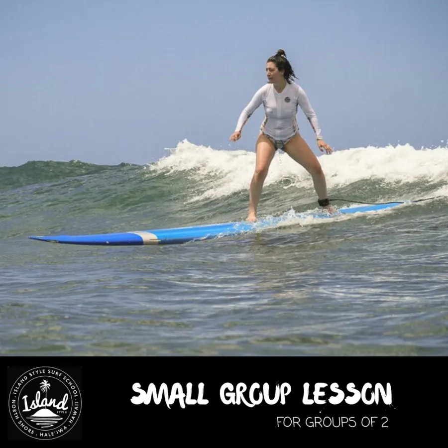 Semi-Private Lessons surf lesson students with Island Style Surf School on Oahu